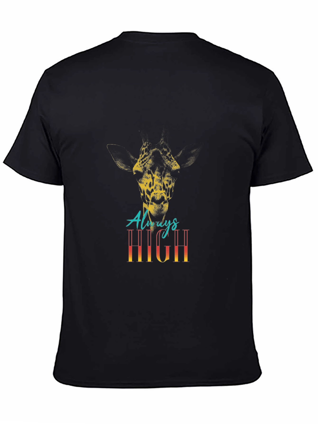Always High Giraffe Graphic Tee - Black