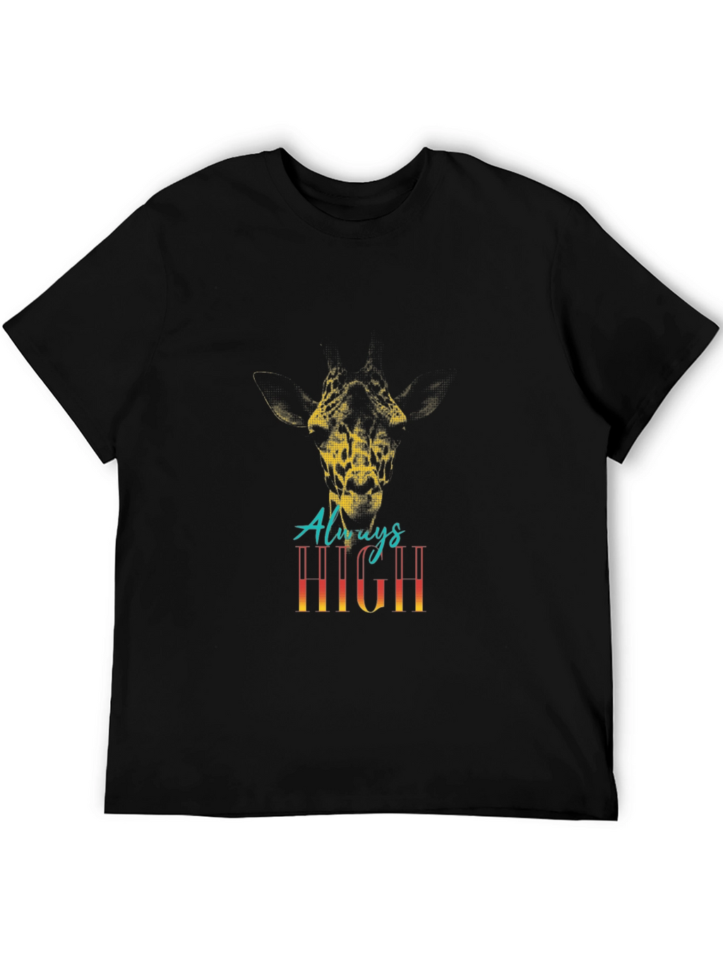 Always High Giraffe Graphic Tee - Black