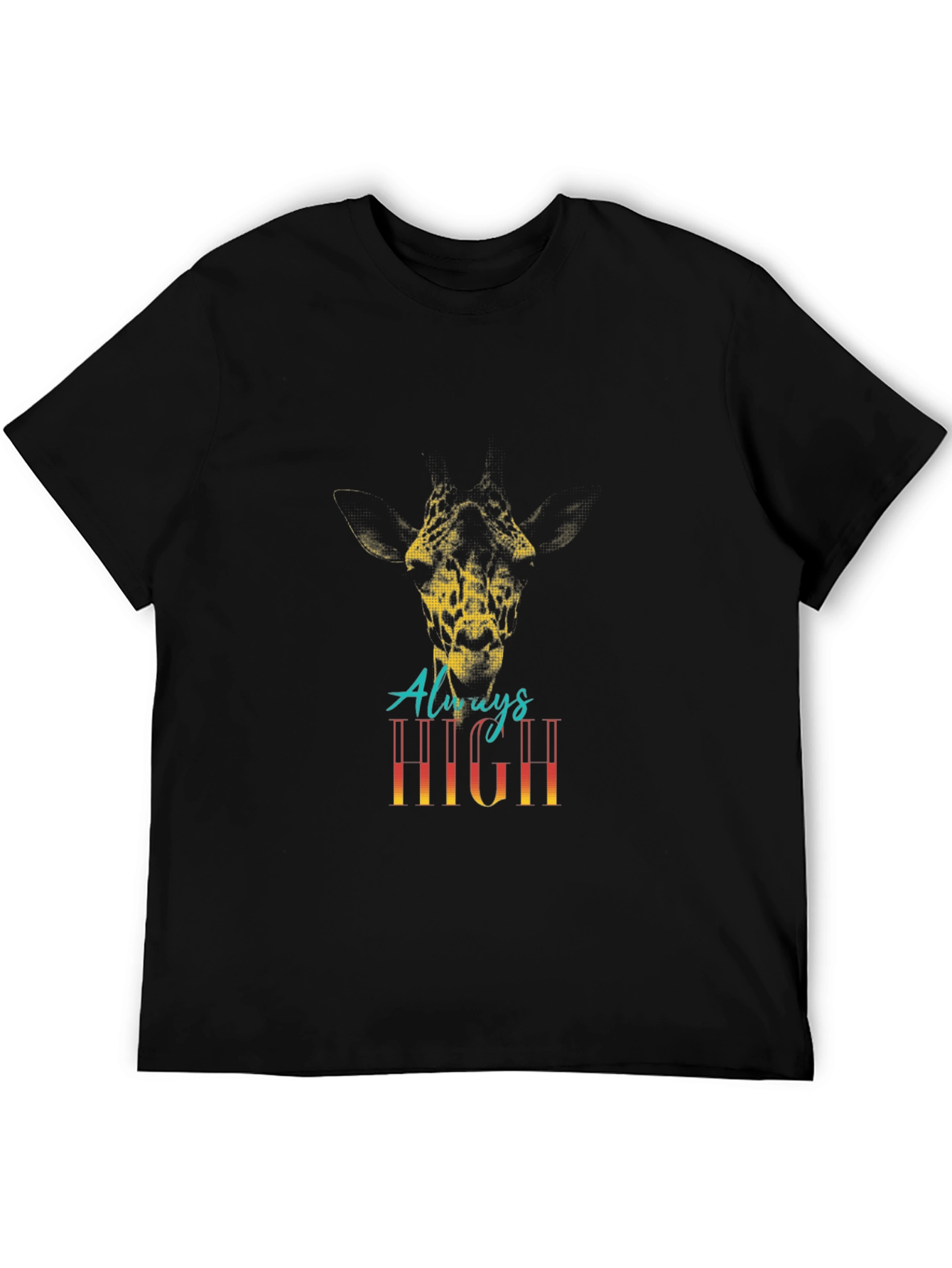 Always High Giraffe Graphic Tee - Black