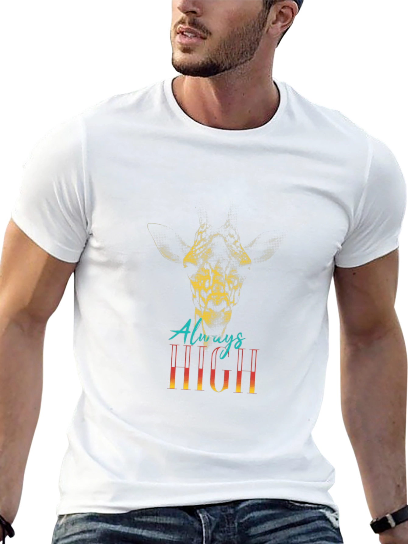 Always High Giraffe Graphic Tee - Black