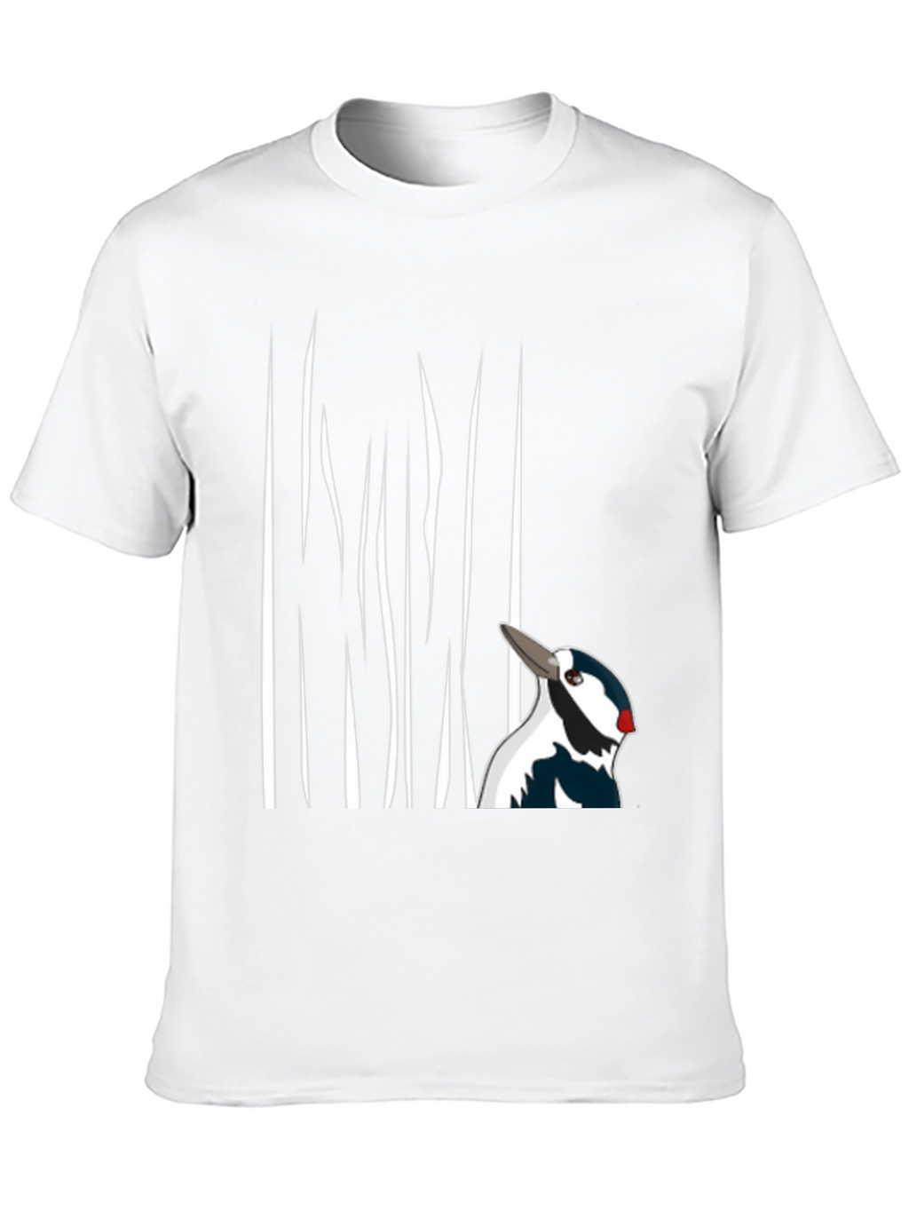 Woodpecker Graphic Tee - Black Cotton T-Shirt