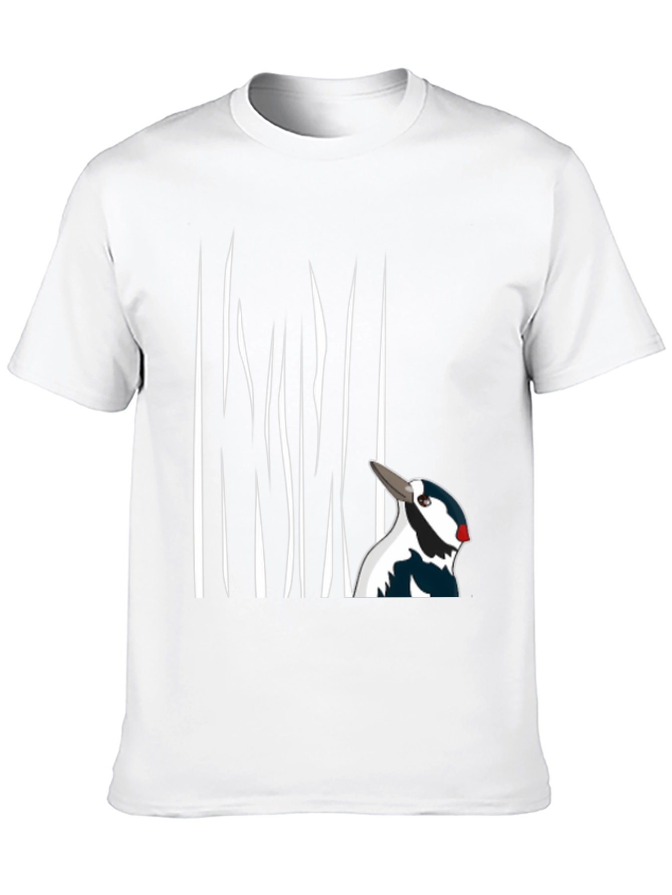 Woodpecker Graphic Tee - Black Cotton T-Shirt