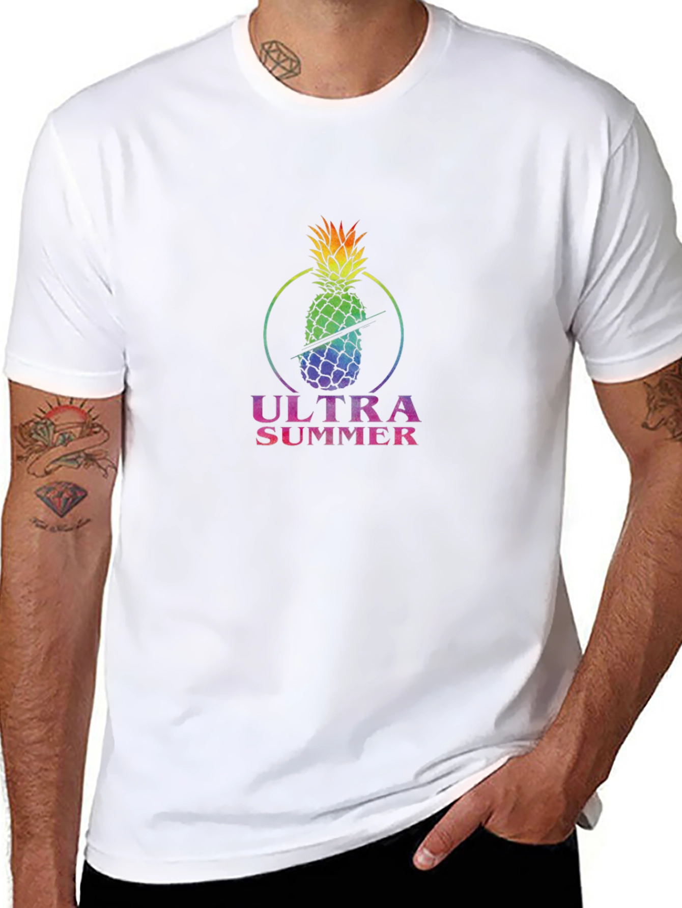 Ultra Summer Pineapple Black T-Shirt