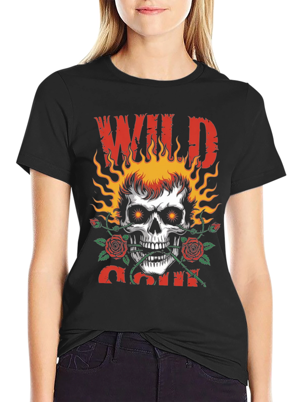 Wild Soul Skull Graphic Tee - Black