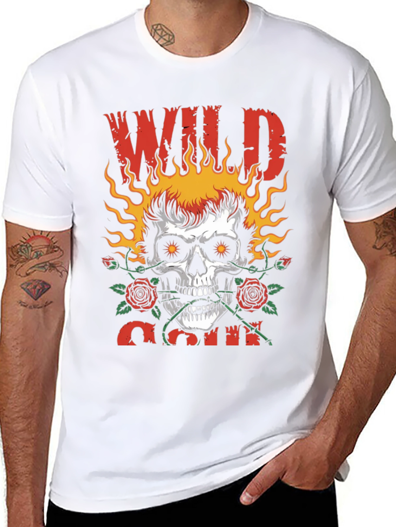 Wild Soul Skull Graphic Tee - Black