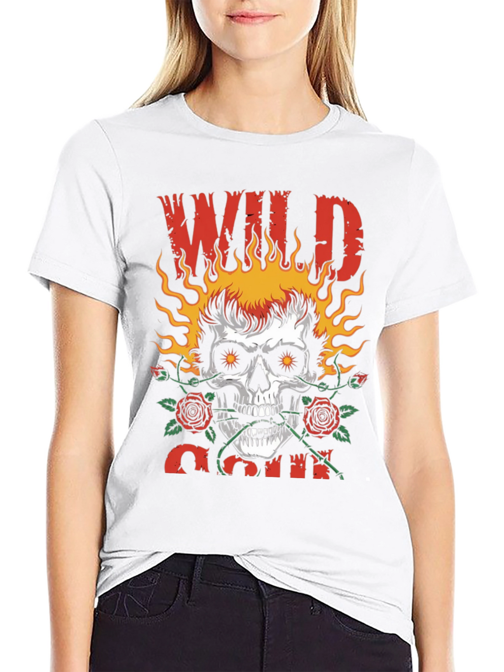 Wild Soul Skull Graphic Tee - Black