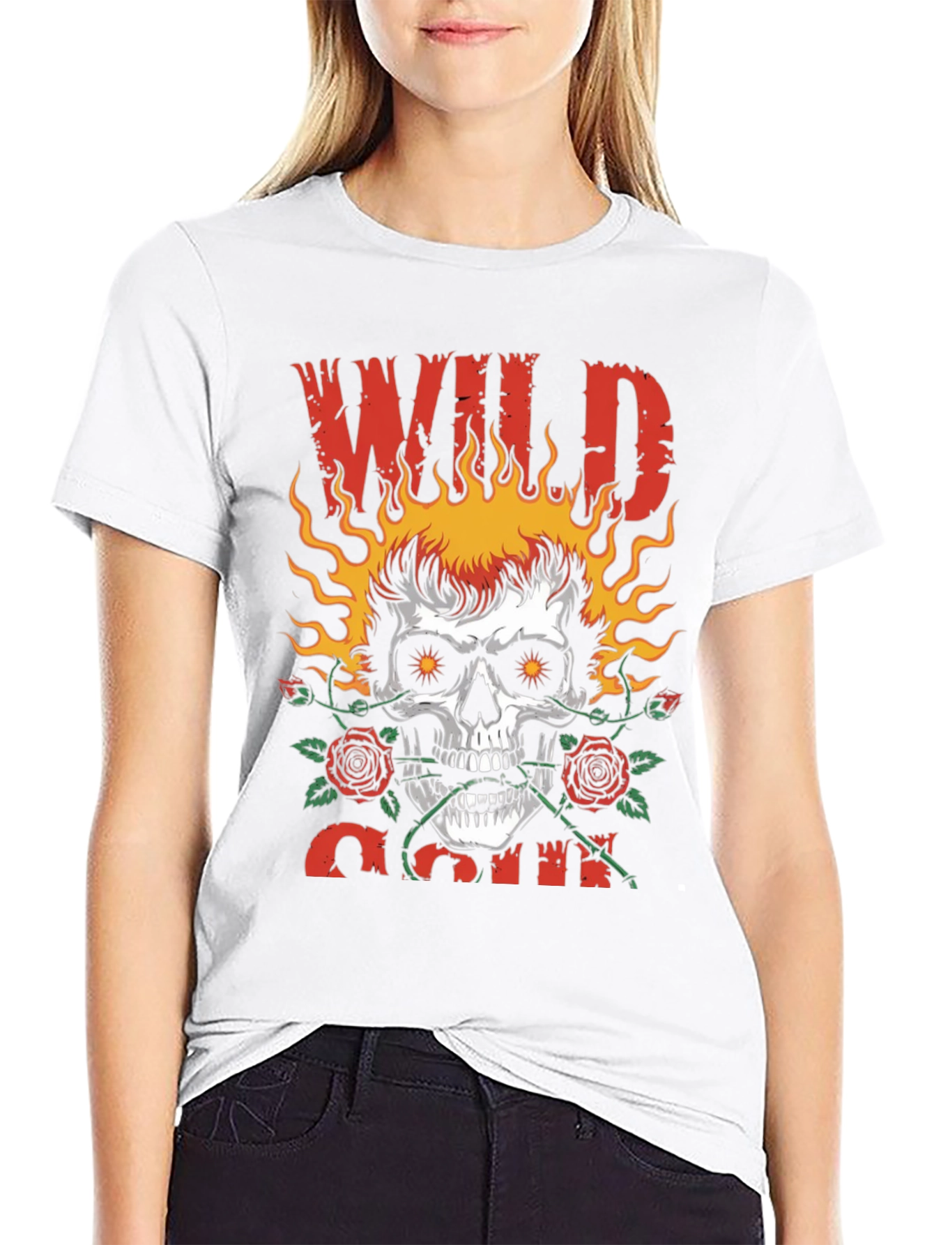 Wild Soul Skull Graphic Tee - Black