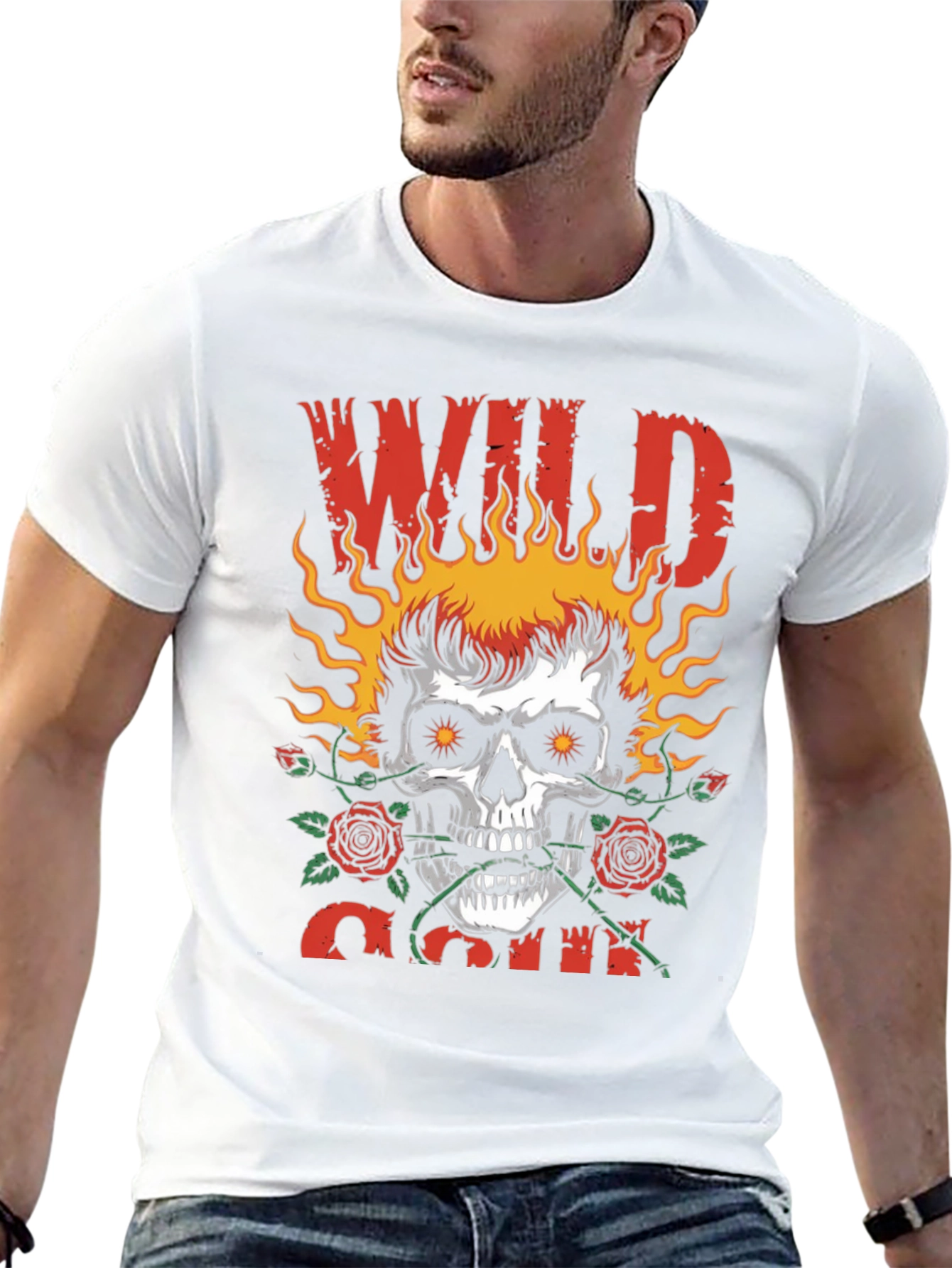 Wild Soul Skull Graphic Tee - Black