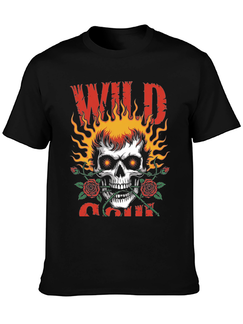 Wild Soul Skull Graphic Tee - Black
