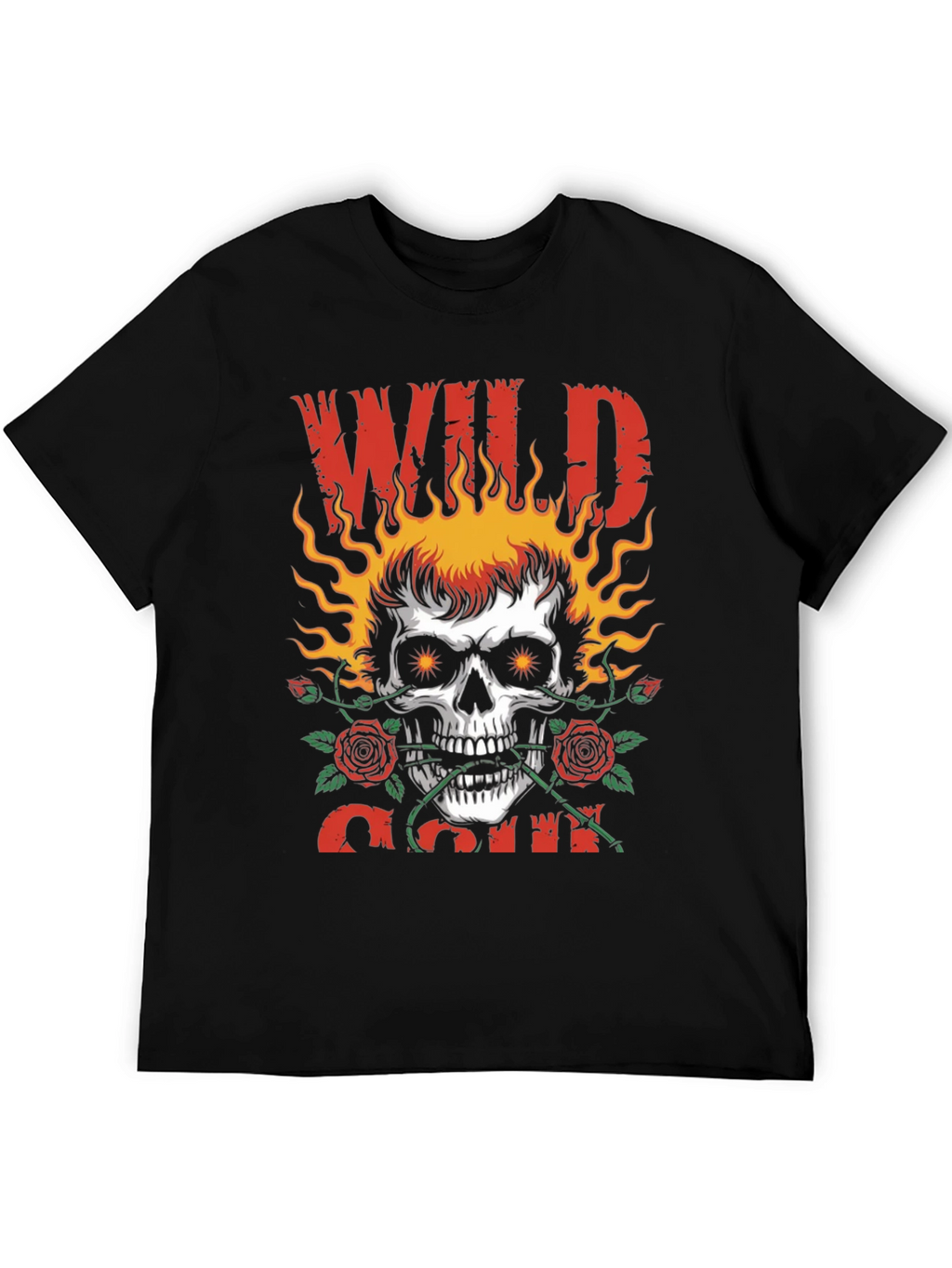 Wild Soul Skull Graphic Tee - Black