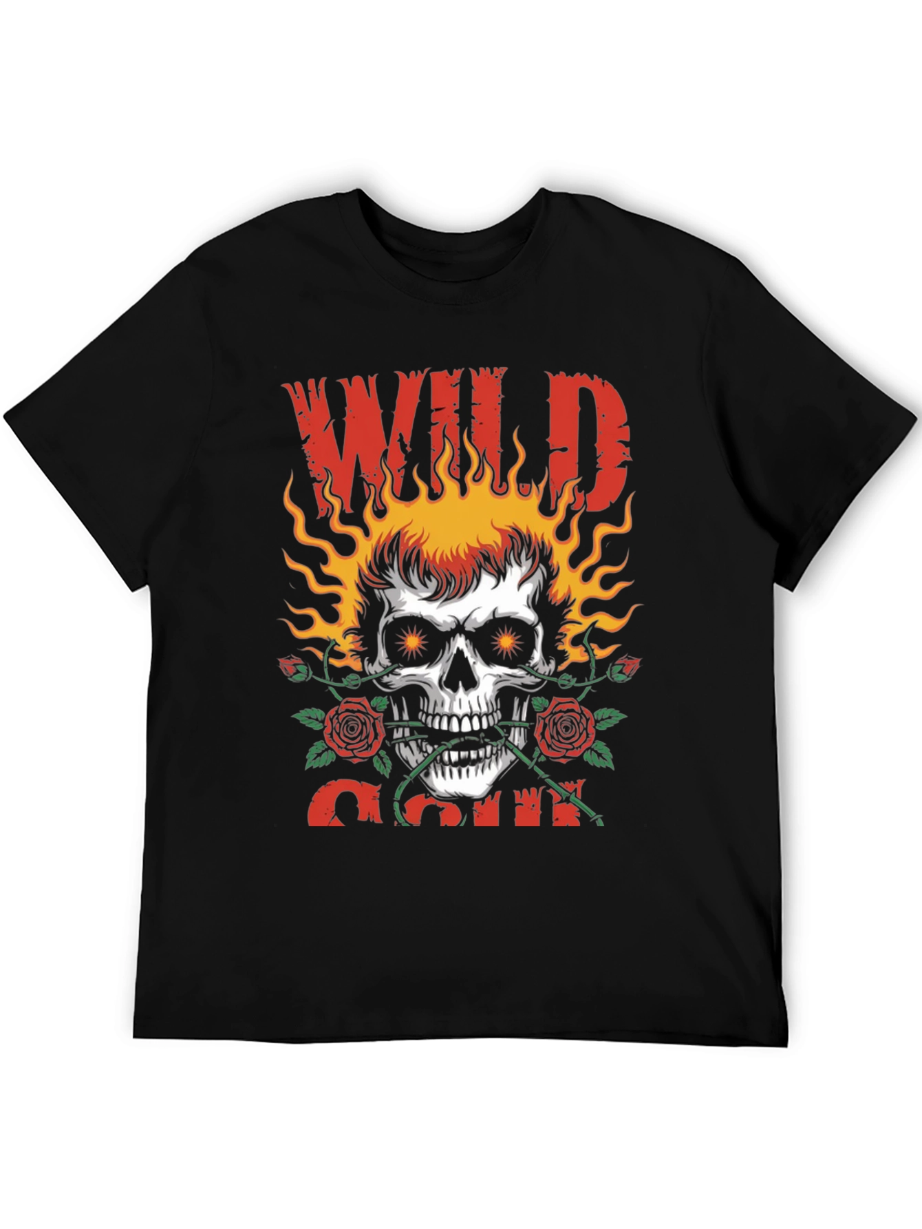 Wild Soul Skull Graphic Tee - Black