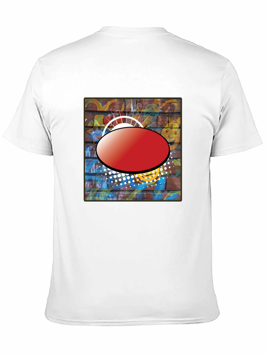 Black Graphic T-Shirt with Abstract Brick Wall Design