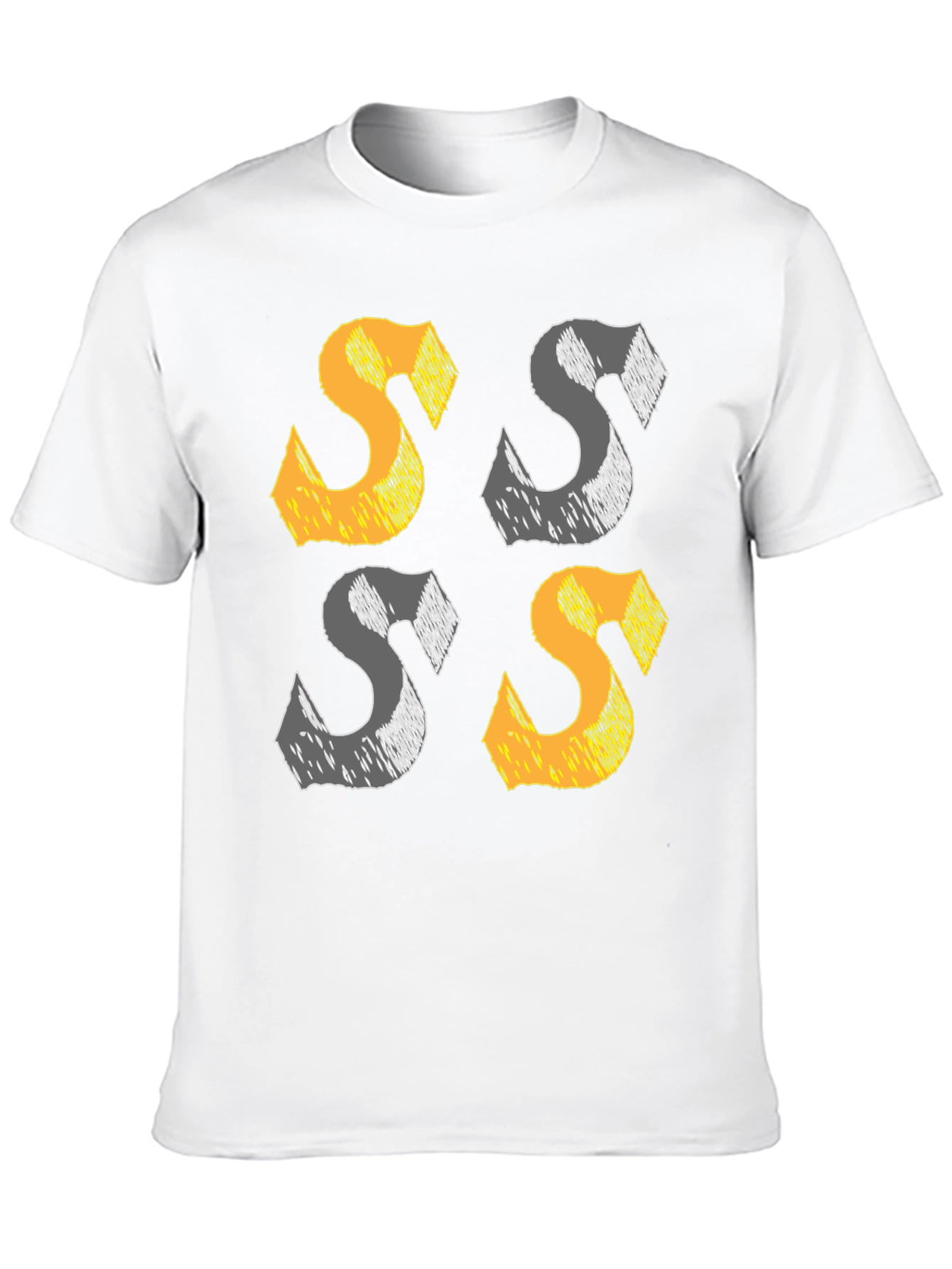Abstract S Graphic Print Black T-Shirt