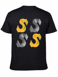 Abstract S Graphic Print Black T-Shirt
