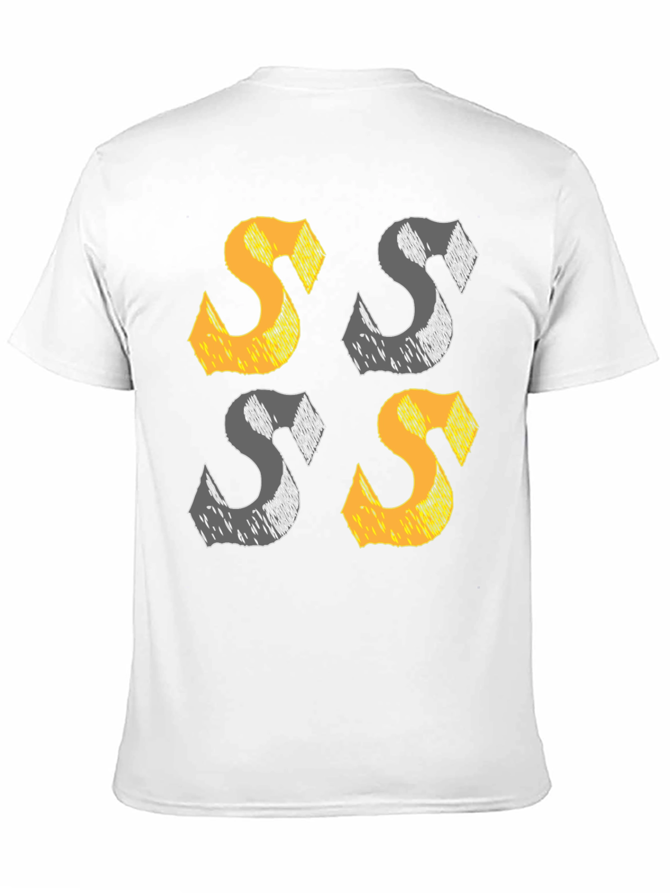 Abstract S Graphic Print Black T-Shirt