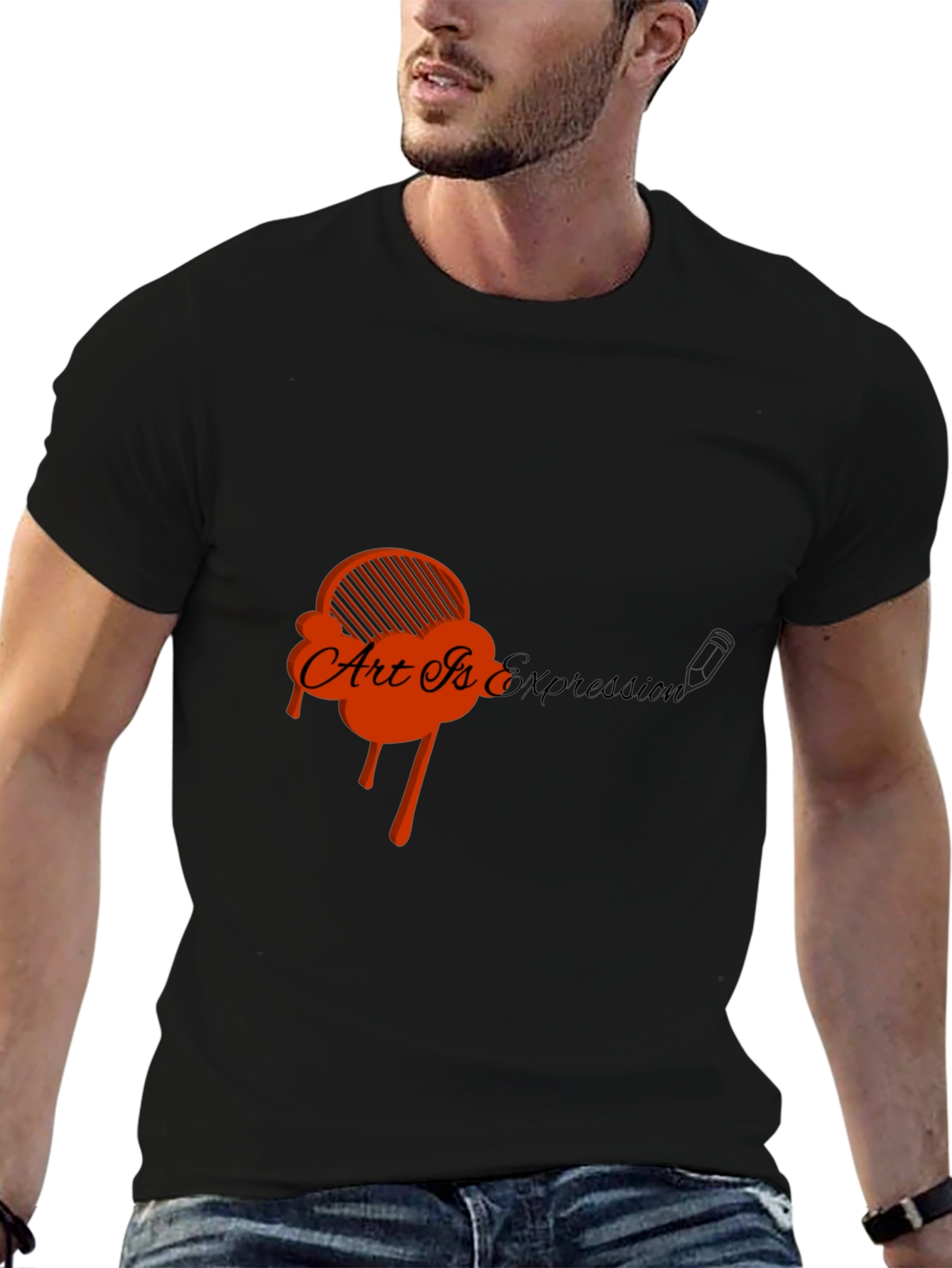 Art Is Expression Black Graphic Tee