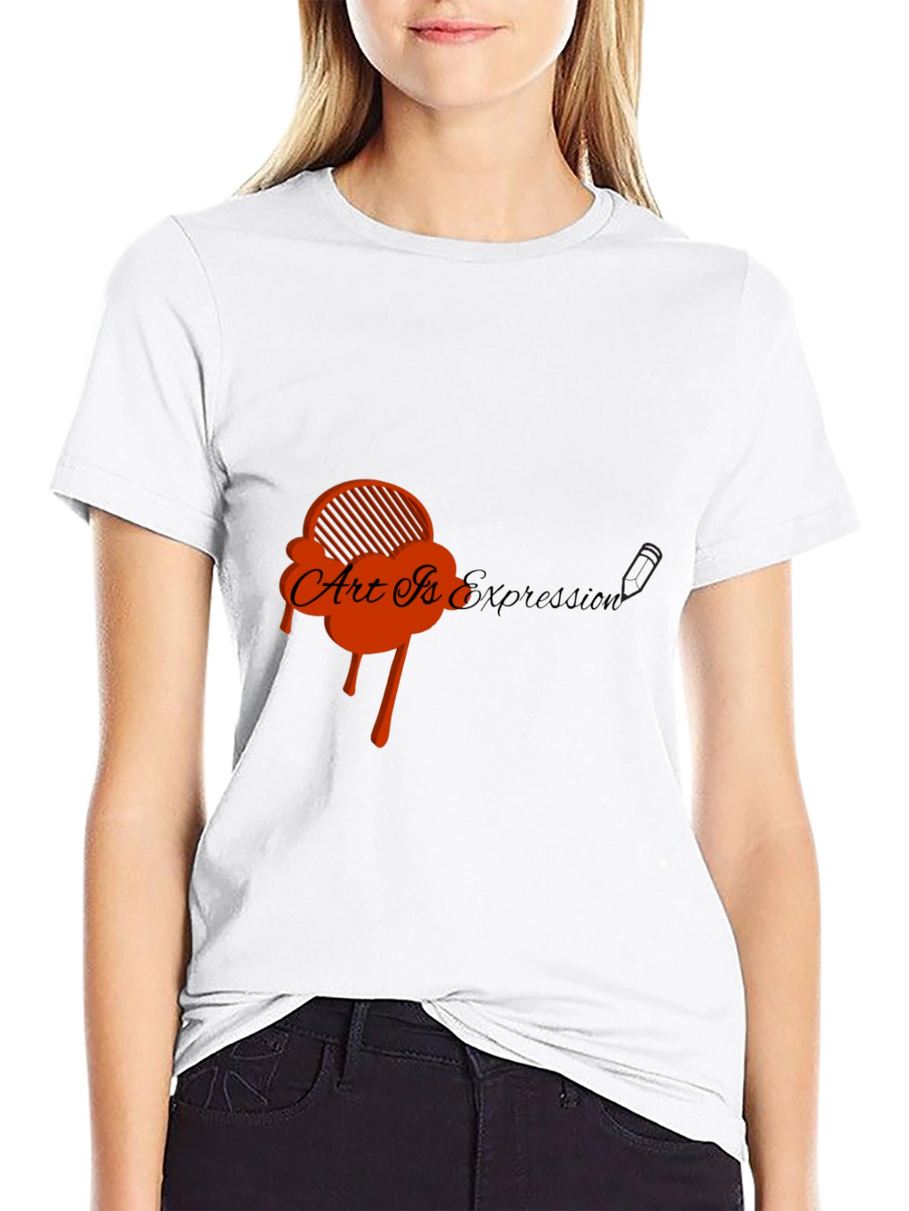 Art Is Expression Black Graphic Tee
