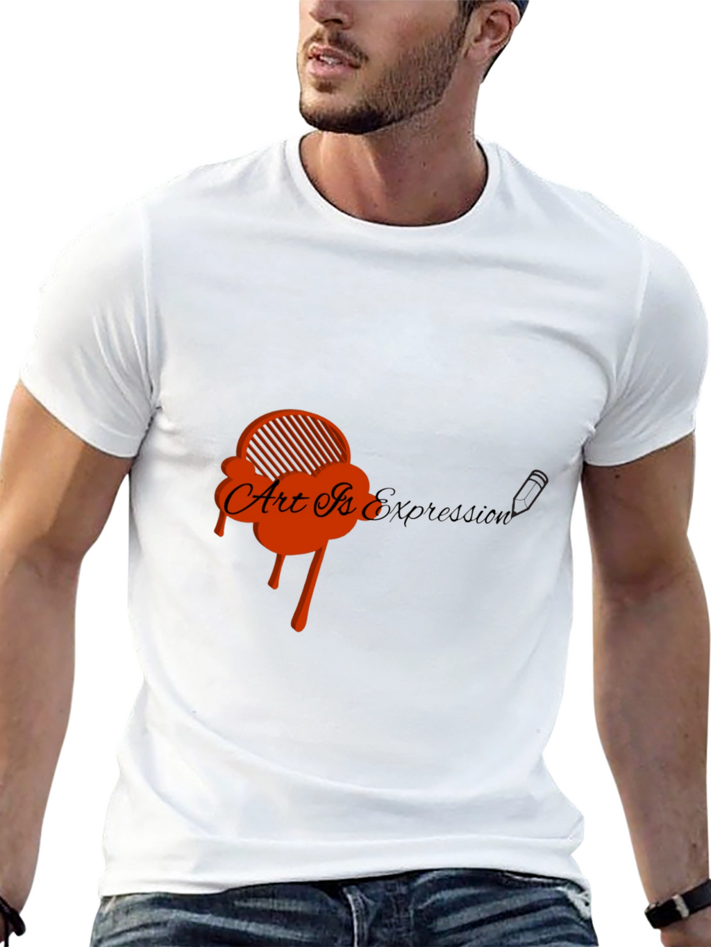 Art Is Expression Black Graphic Tee