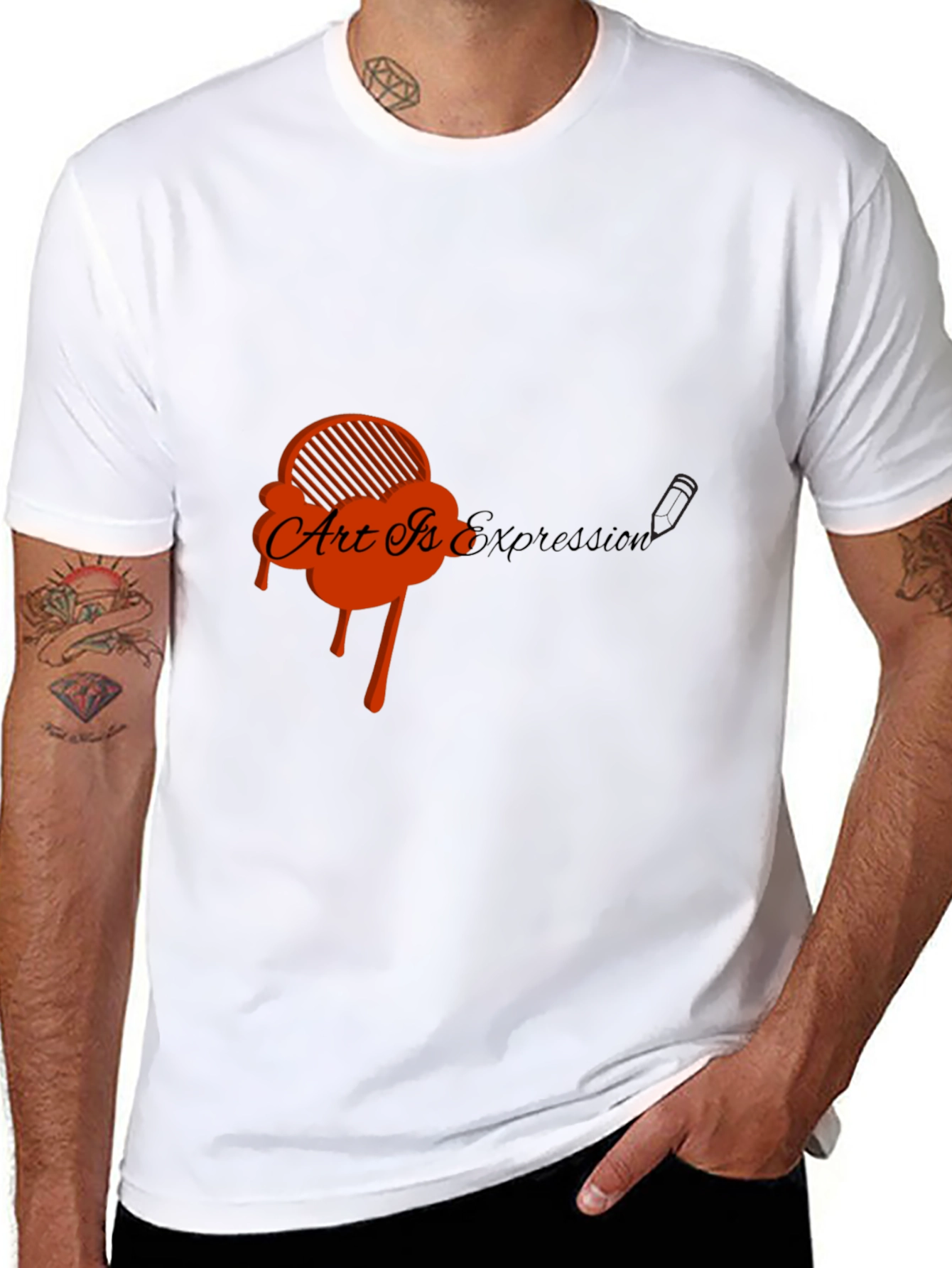 Art Is Expression Black Graphic Tee