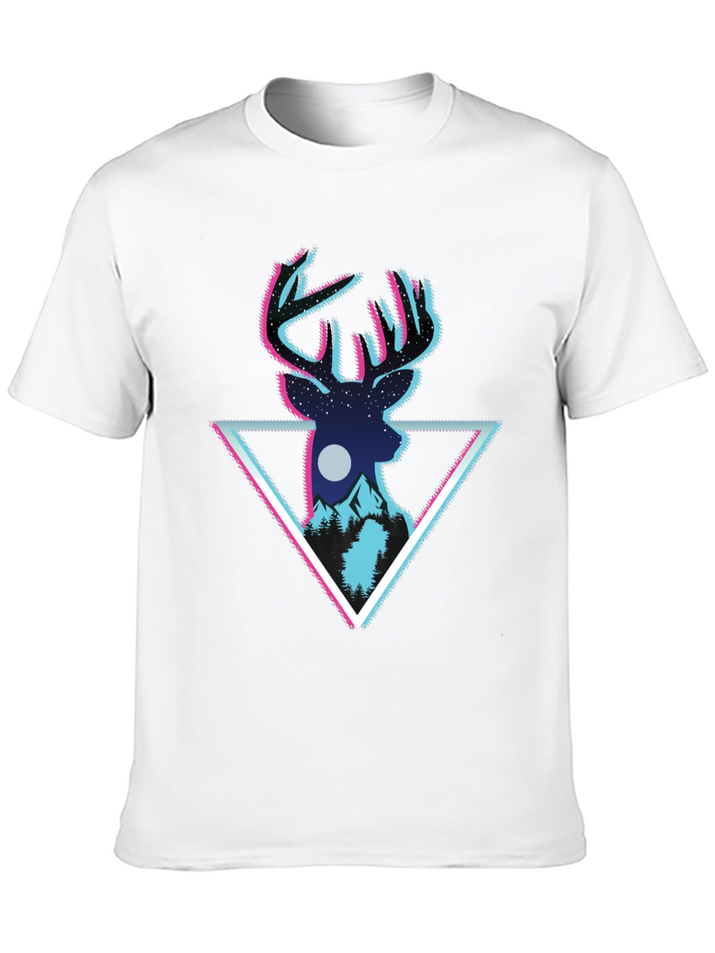 Deer Triangle Graphic T-Shirt - Mens Black Tee