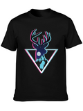 Deer Triangle Graphic T-Shirt - Mens Black Tee