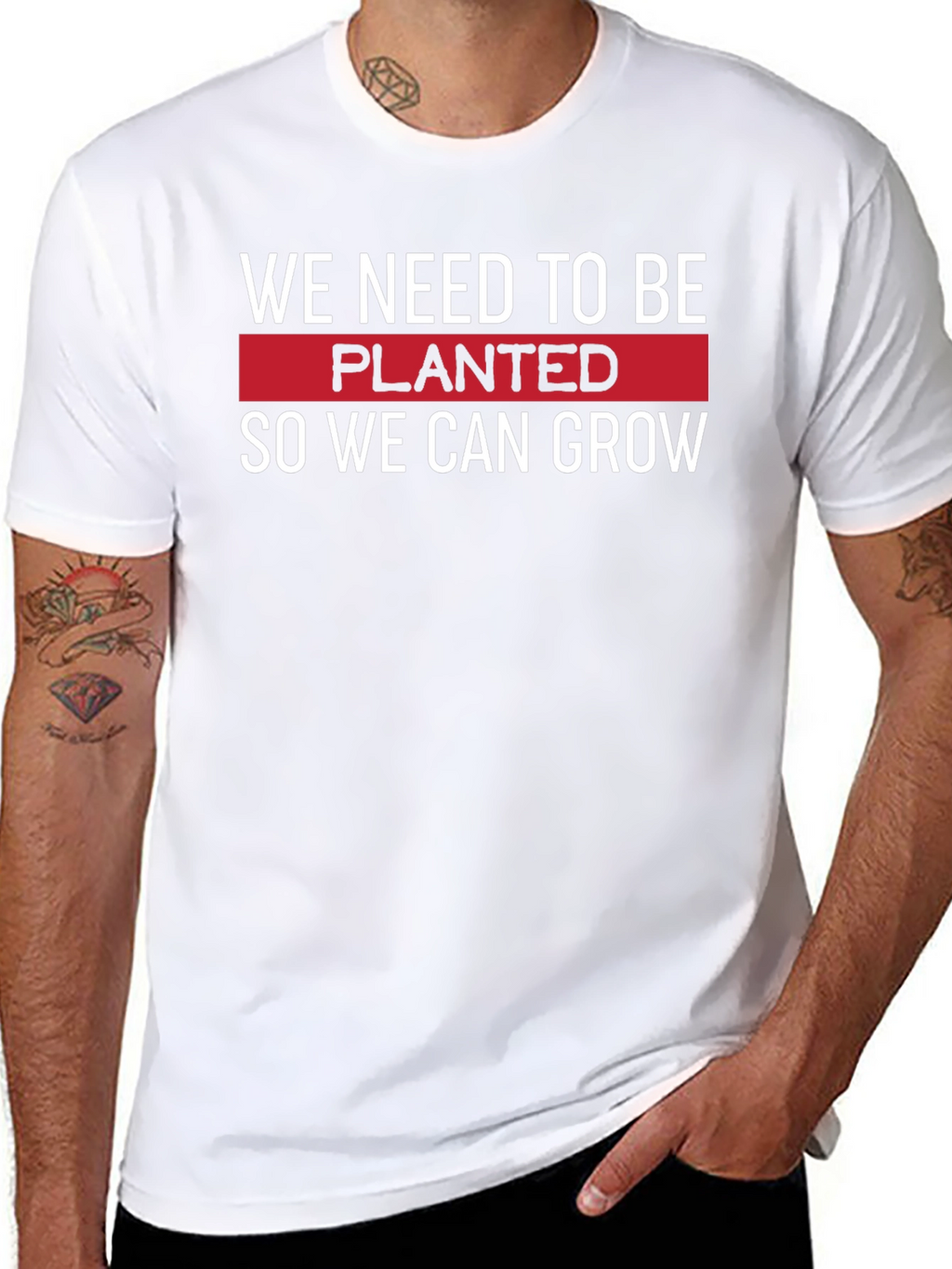 Planted to Grow T-Shirt - Motivational Black Tee
