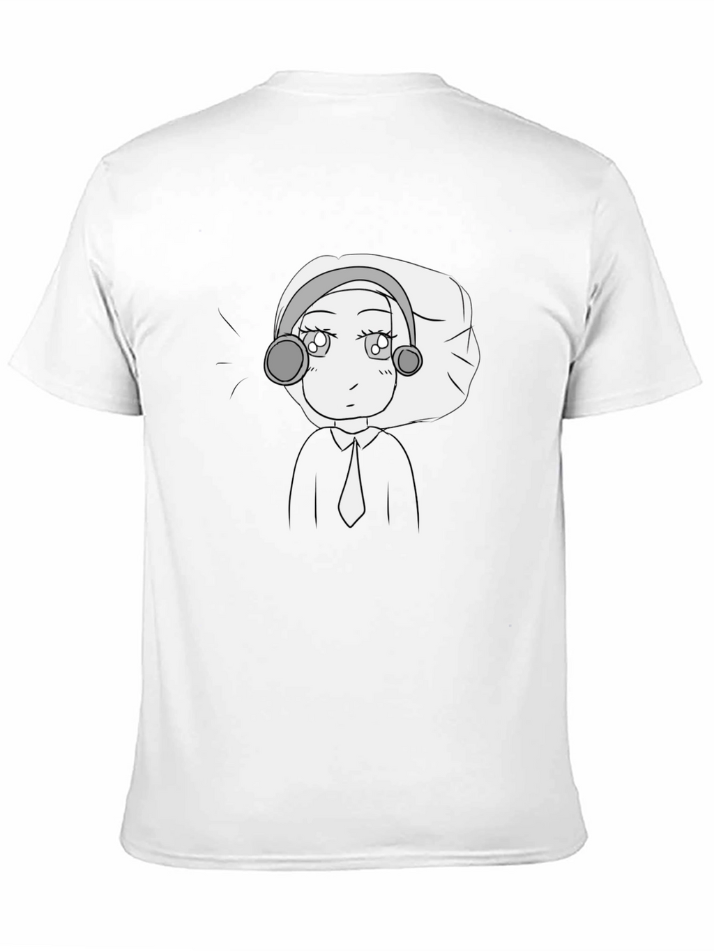 Anime Character Graphic Tee - Black Cotton Blend