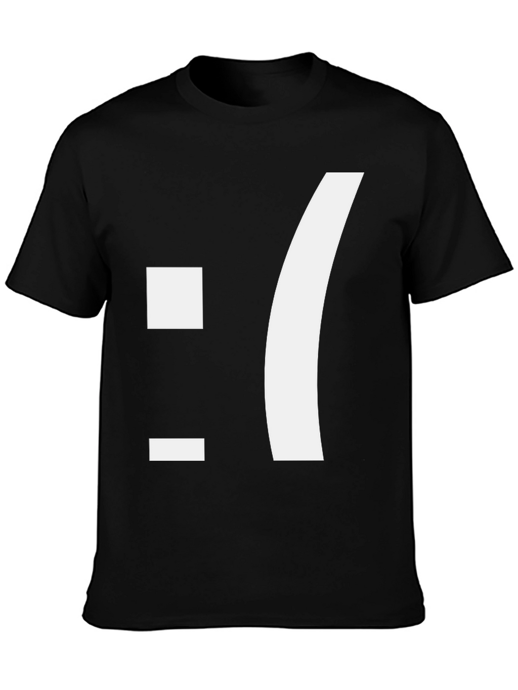Sad Emoticon T-Shirt - Black