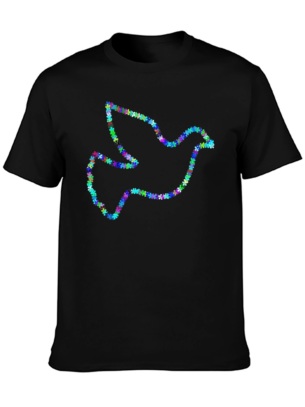 Floral Dove Graphic T-Shirt - Peace Design