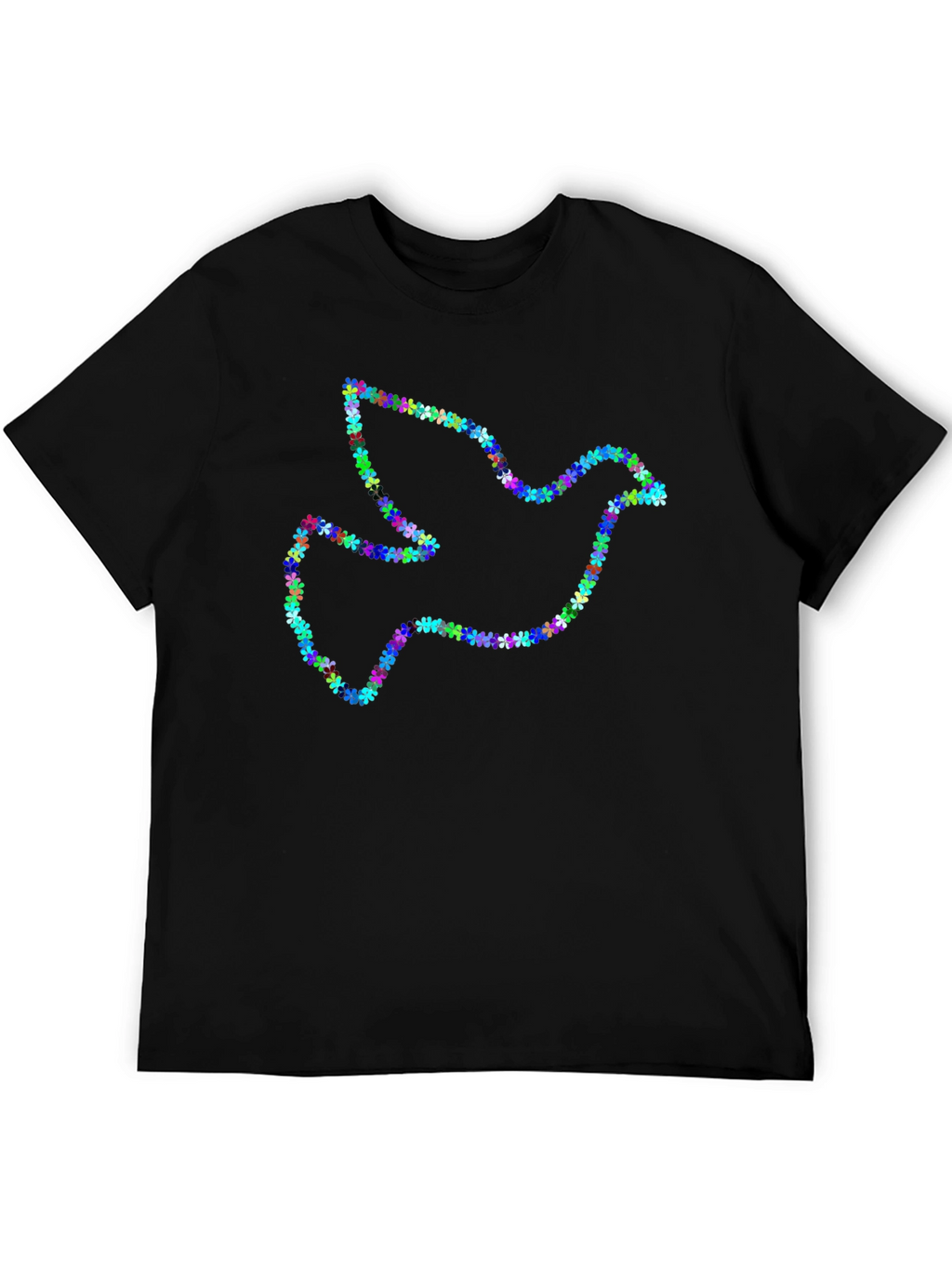 Floral Dove Graphic T-Shirt - Peace Design