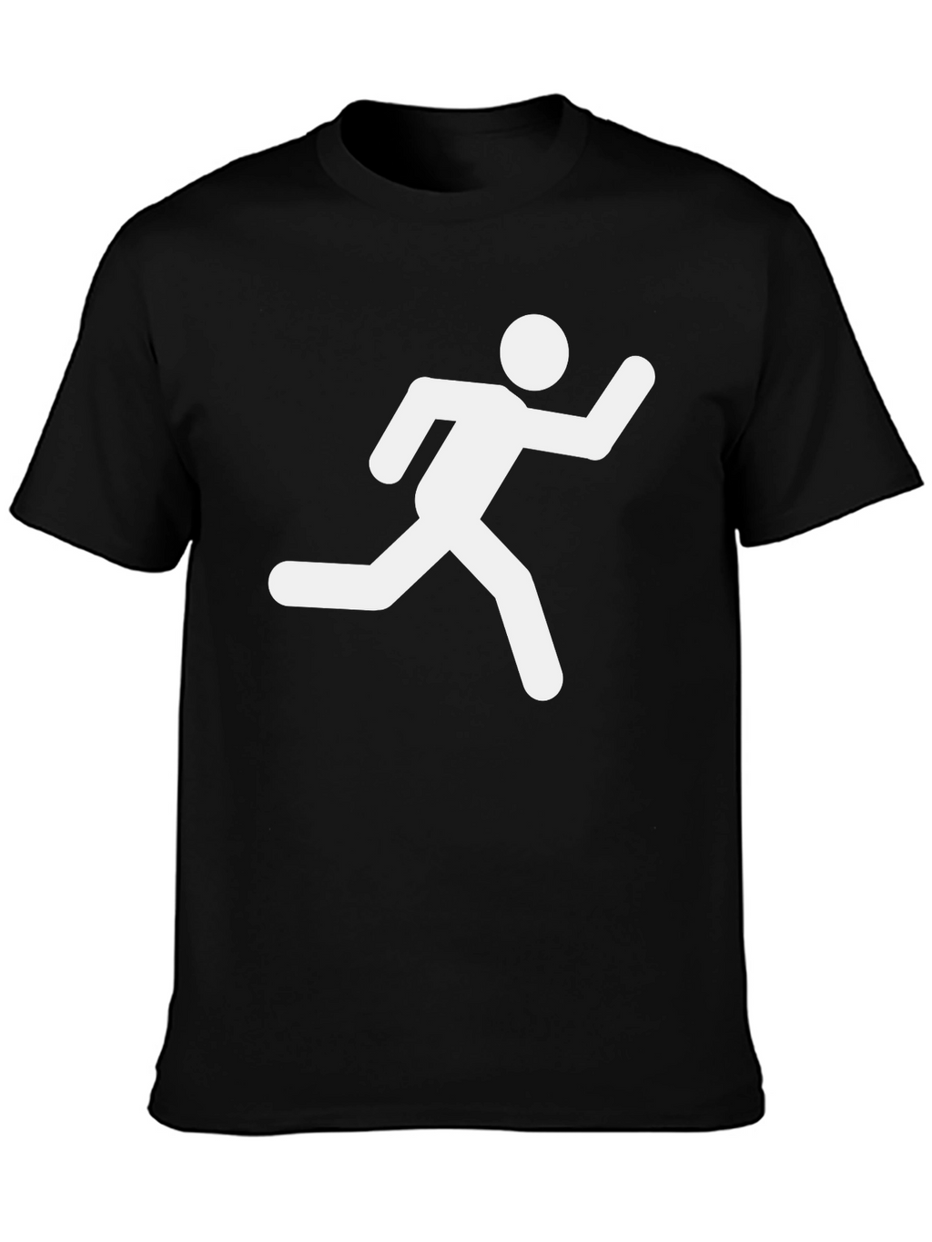 Running Man Graphic Tee - Black Cotton T-Shirt