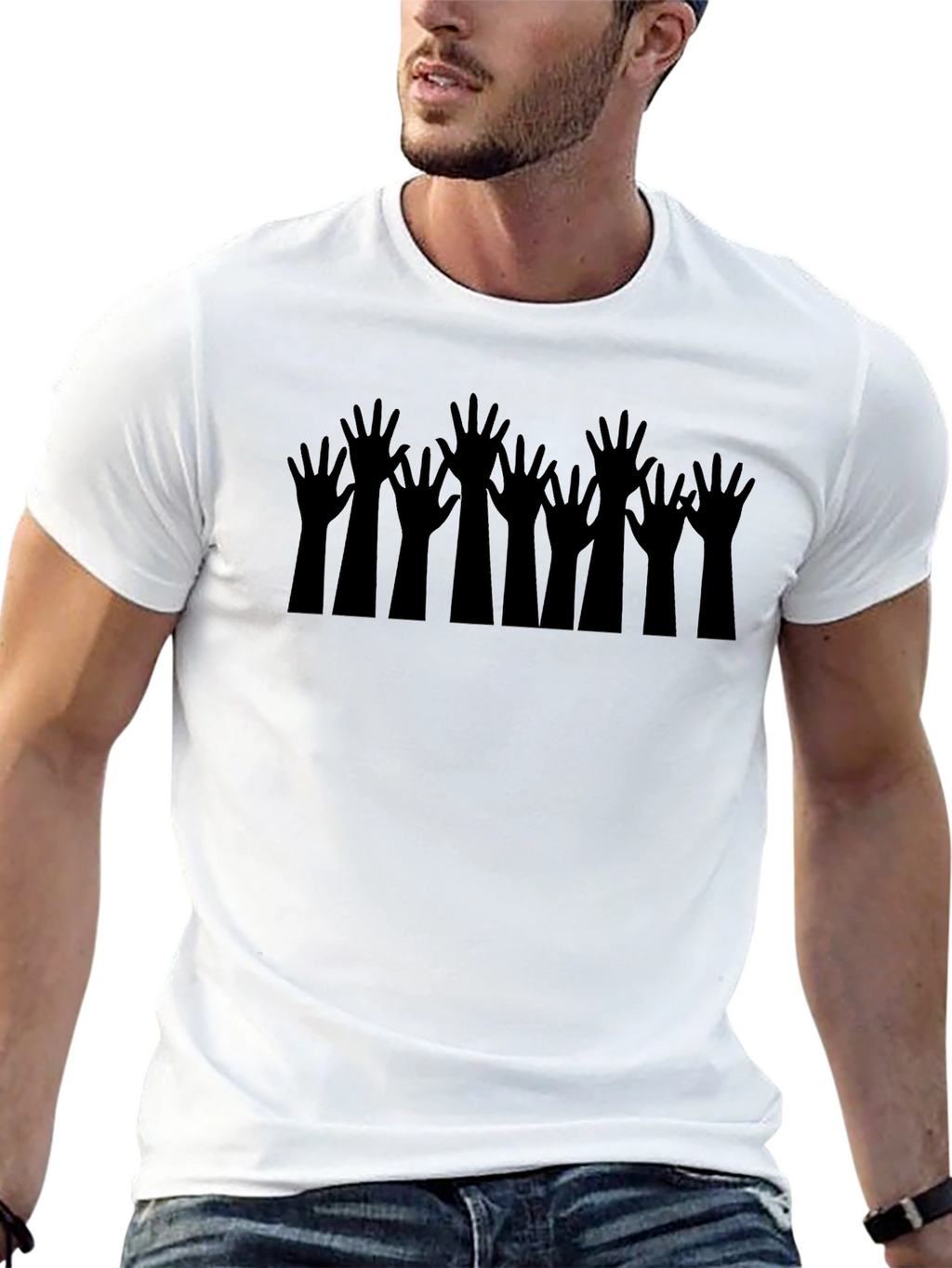 Rising Hands Black T-Shirt