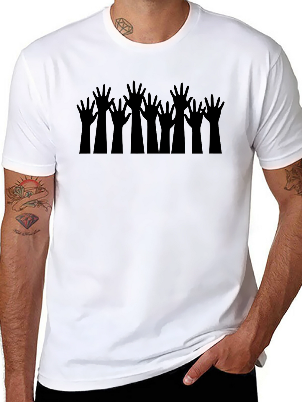 Rising Hands Black T-Shirt