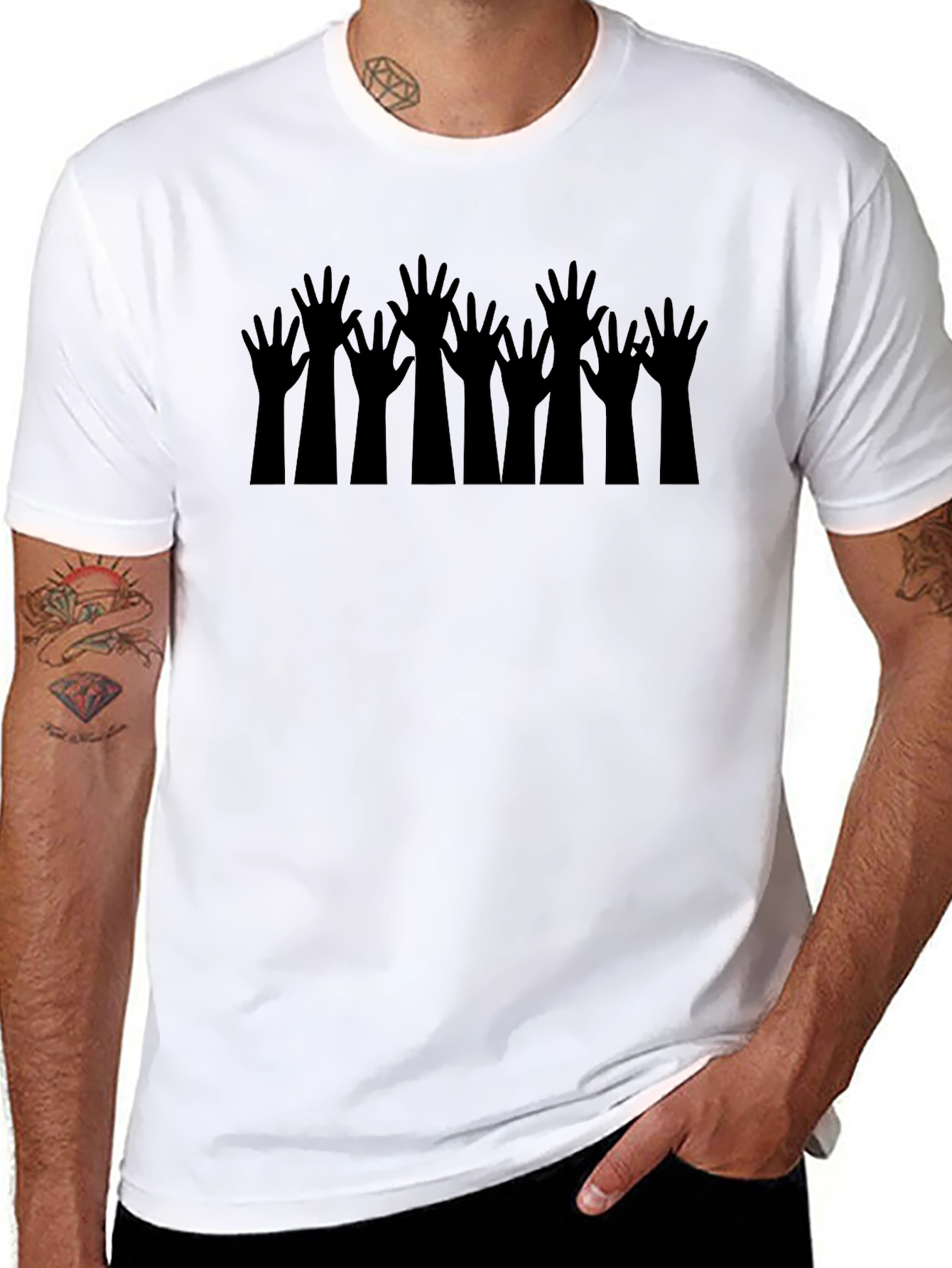 Rising Hands Black T-Shirt