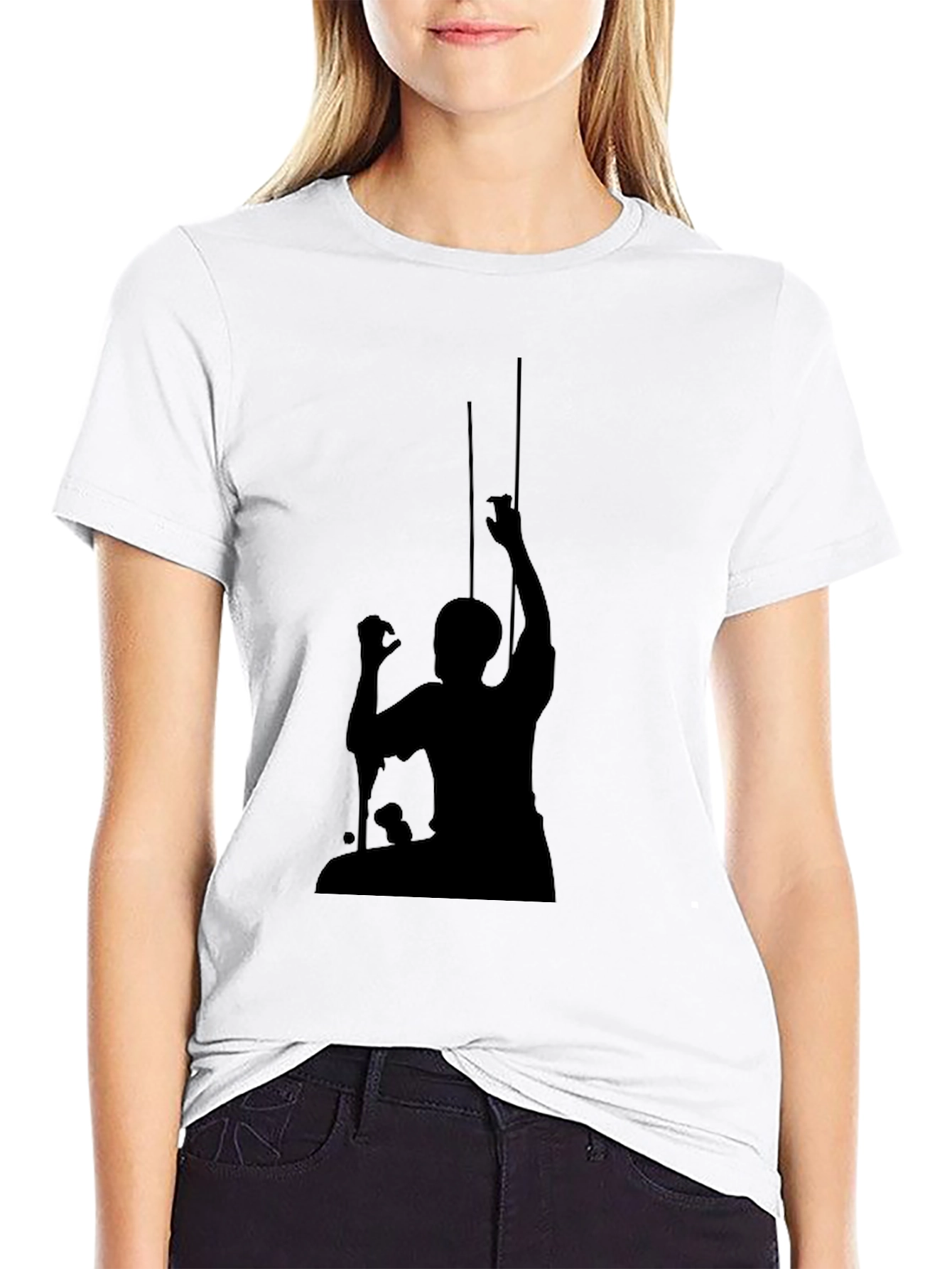 Silhouette Graphic Print Tee - Classic Black