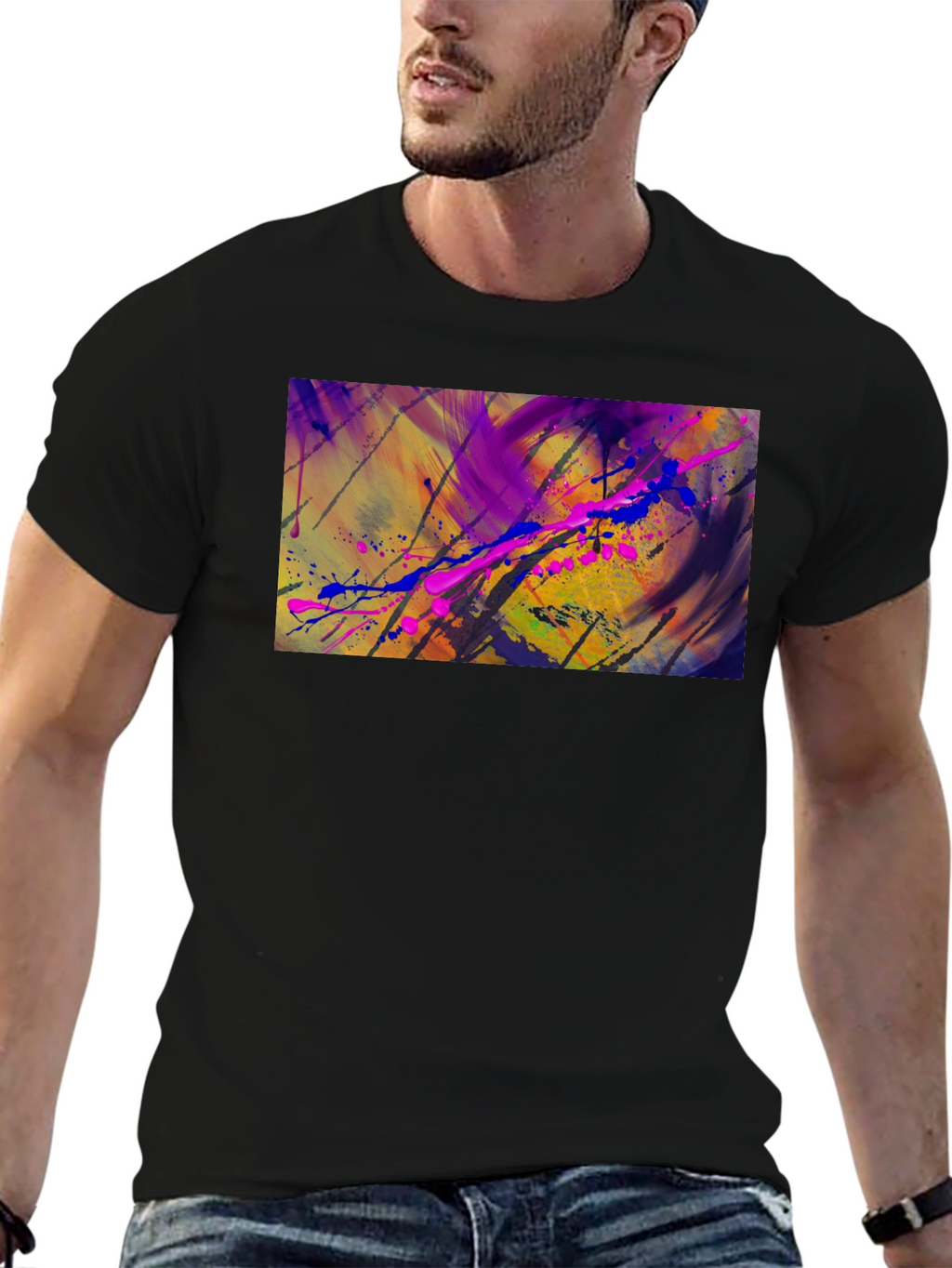 Abstract Art Black T-Shirt - Unique Style
