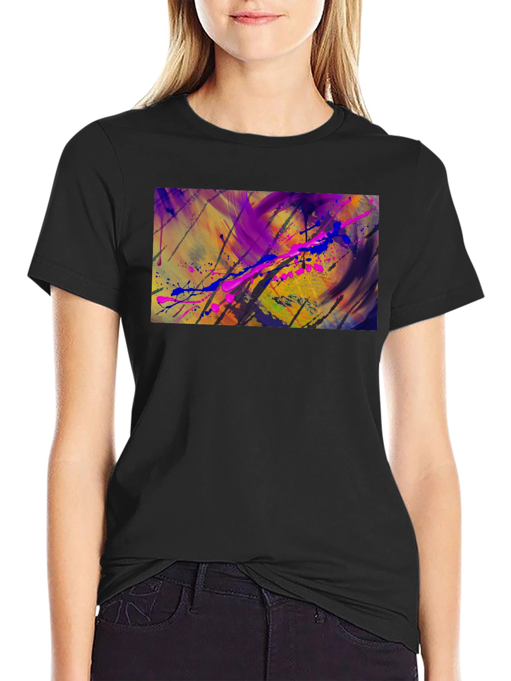 Abstract Art Black T-Shirt - Unique Style