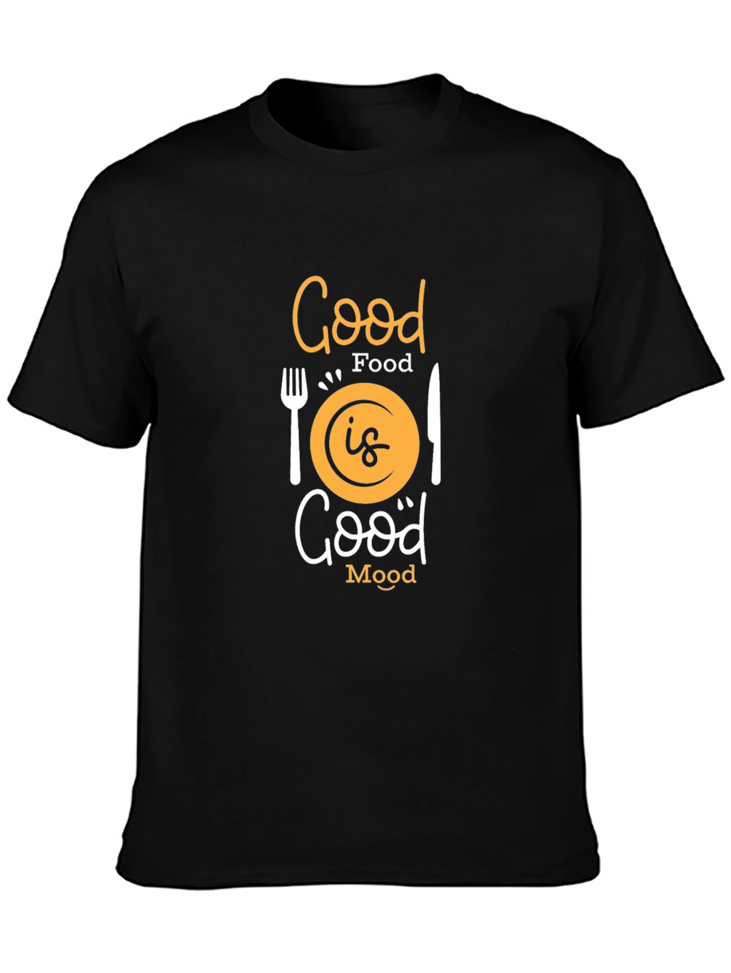 Good Food Good Mood Black Graphic Tee