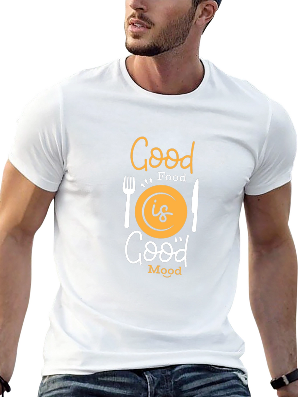 Good Food Good Mood Black Graphic Tee