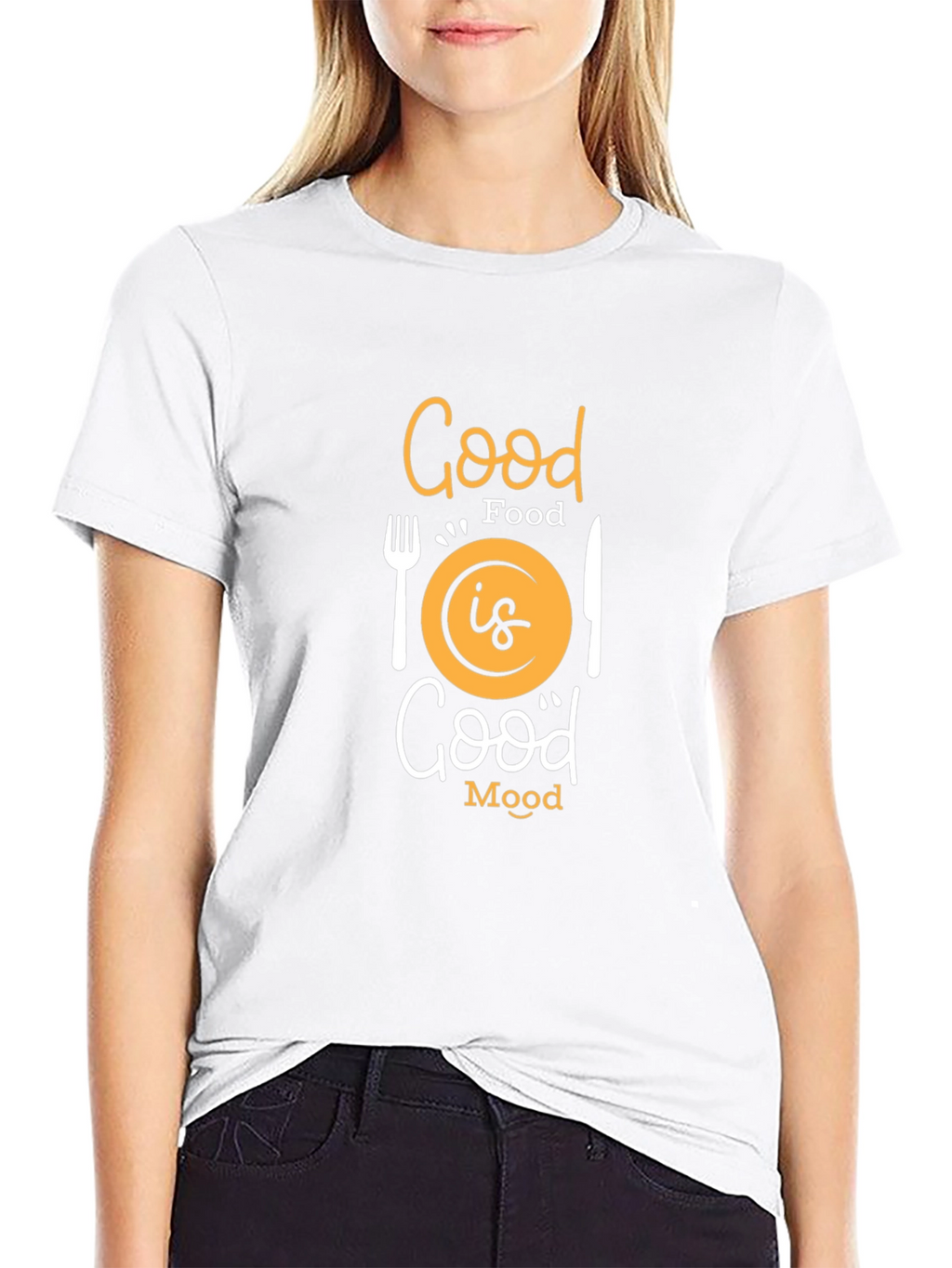 Good Food Good Mood Black Graphic Tee