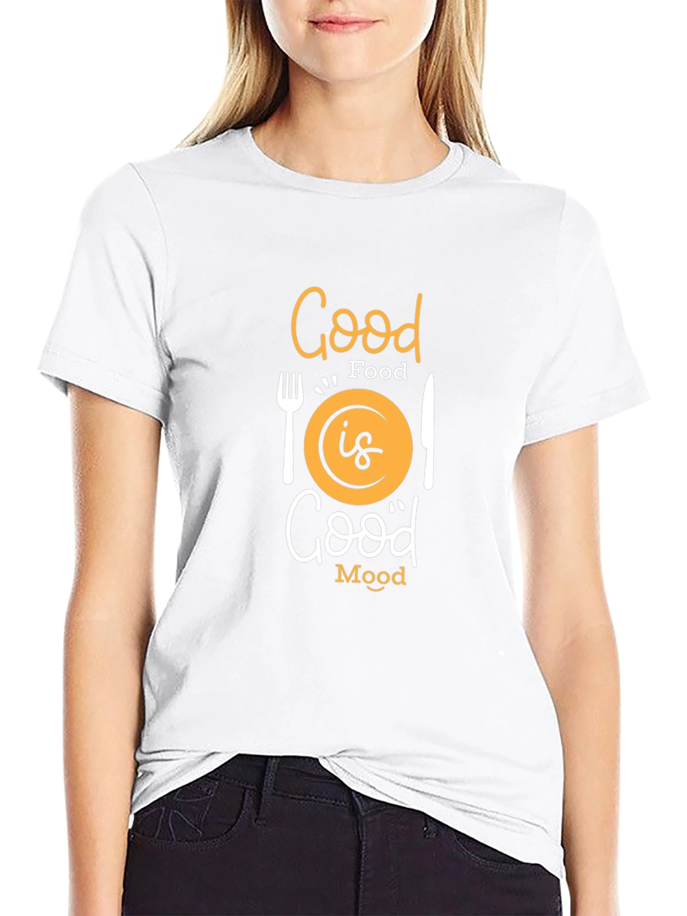 Good Food Good Mood Black Graphic Tee