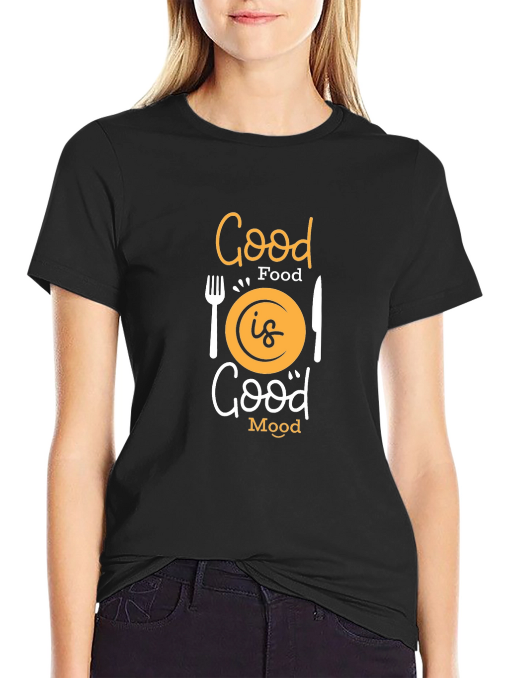 Good Food Good Mood Black Graphic Tee