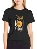 Good Food Good Mood Black Graphic Tee