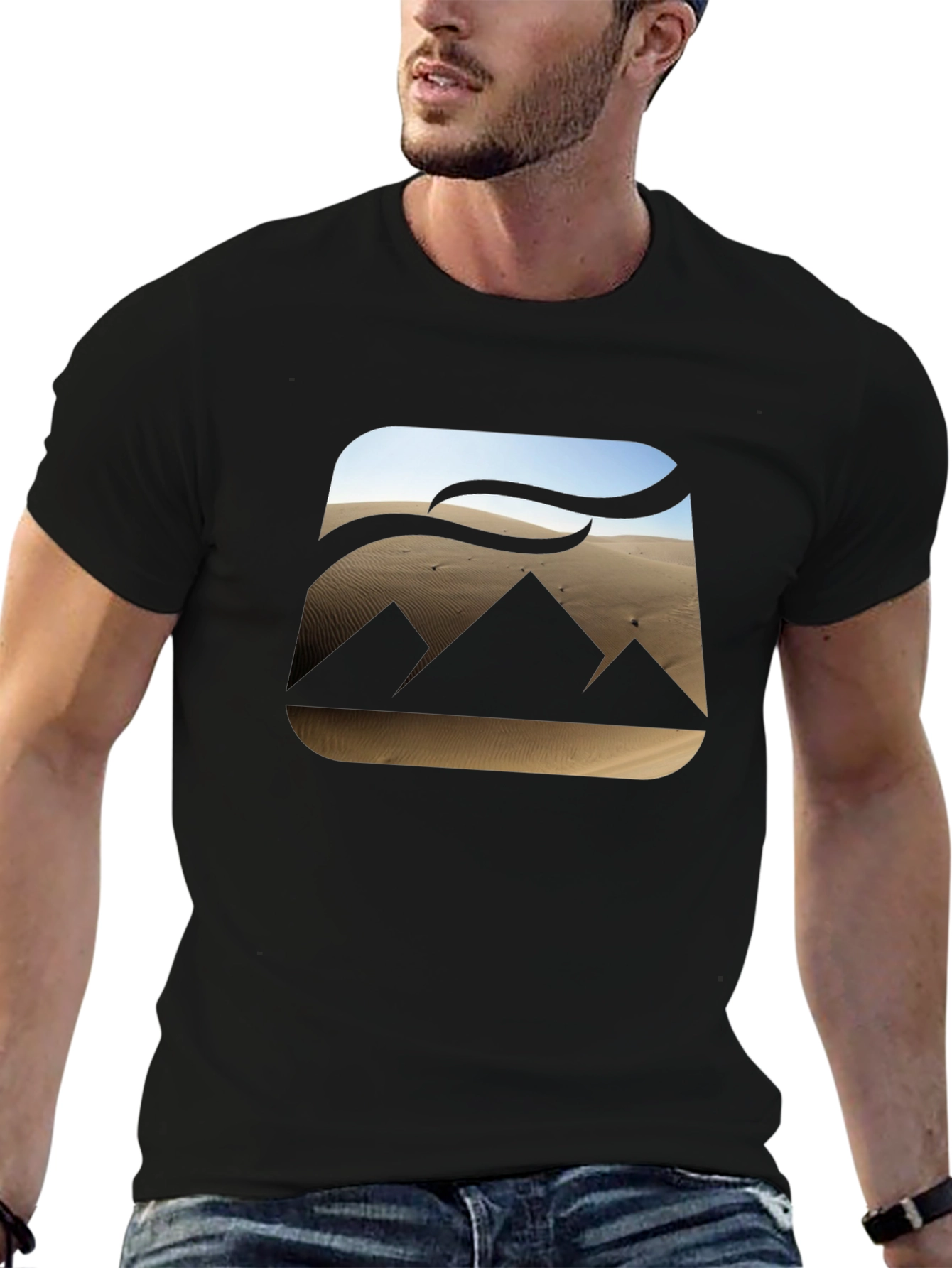 Desert Pyramid Graphic Tee - Mens Black T-Shirt