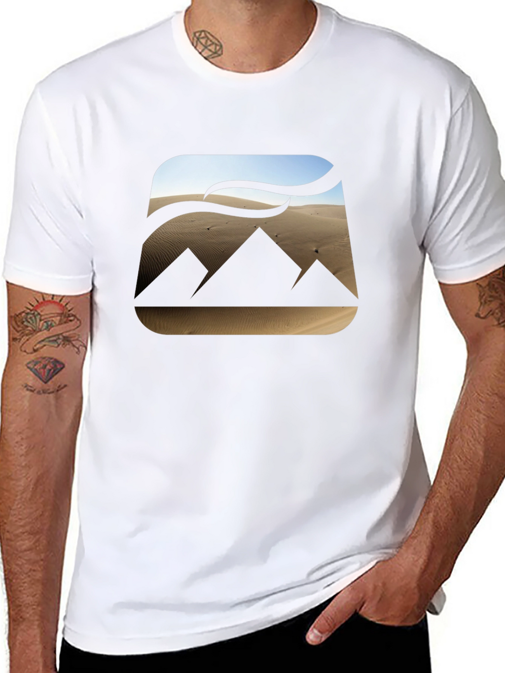 Desert Pyramid Graphic Tee - Mens Black T-Shirt
