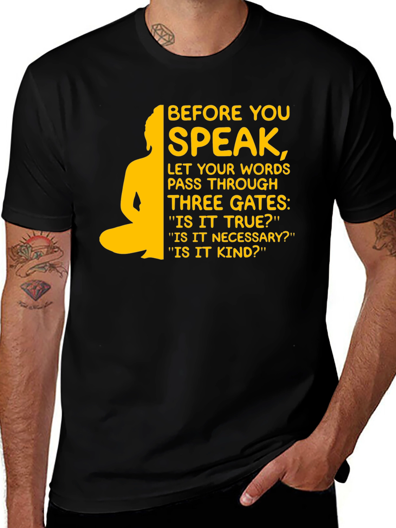 Before You Speak Buddha T-Shirt - Inspirational Design