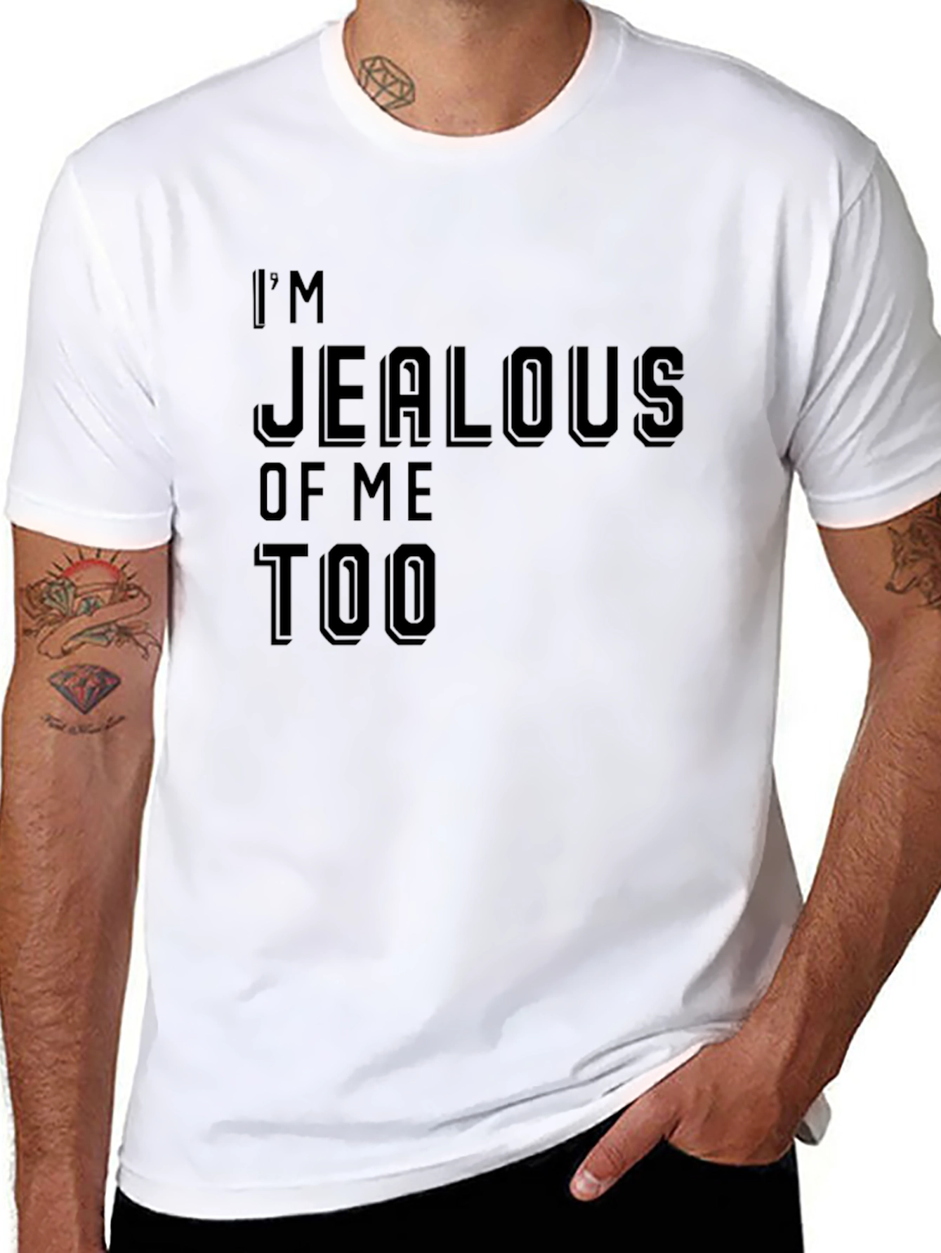 Im Jealous of Me Too Black Graphic Tee