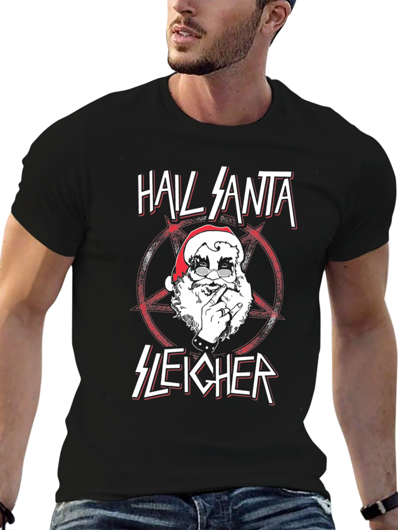 Hail Santa Sleigher Graphic T-Shirt