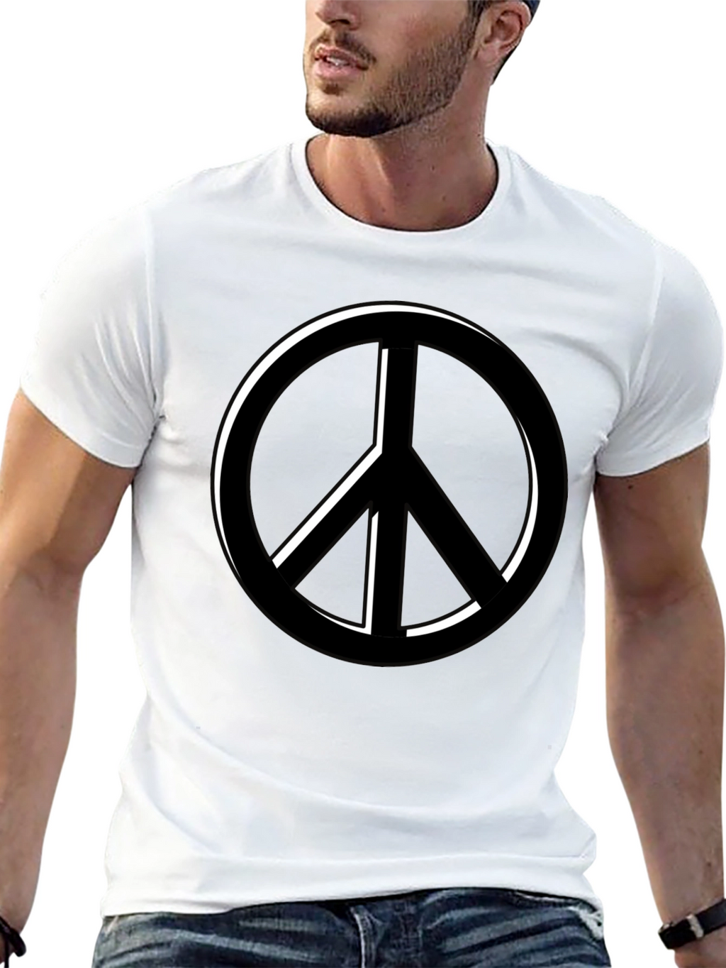 Peace Symbol Black T-Shirt - Relaxed Fit