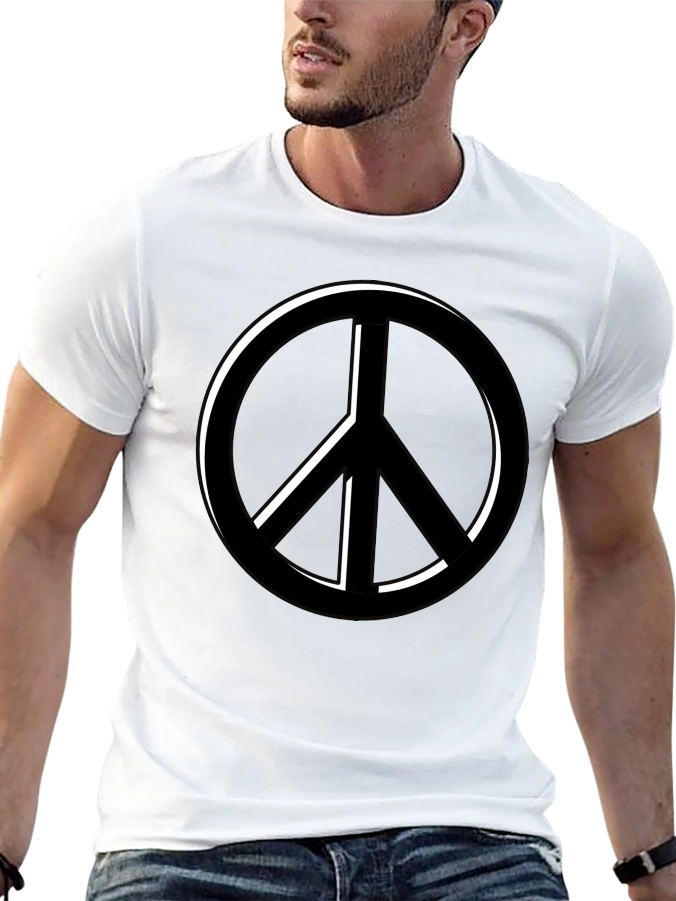 Peace Symbol Black T-Shirt - Relaxed Fit